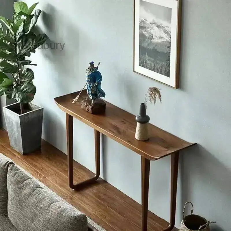 Chic Mid-Century Chinese Slender Console Table – Retro Entryway & Foyer Accent Table