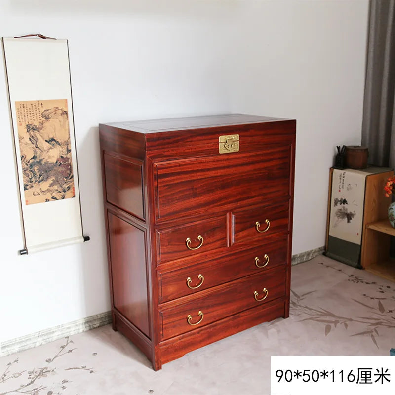 FG Camphor Wood Chest of Drawers Camphor Wood Box Cabinet Storage Solid Wood Furniture Mothproof Chinese Style Carved Vintage