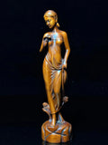 Boxwood Sexy Girl Netsuke Figurine – Japanese/Chinese Miniature