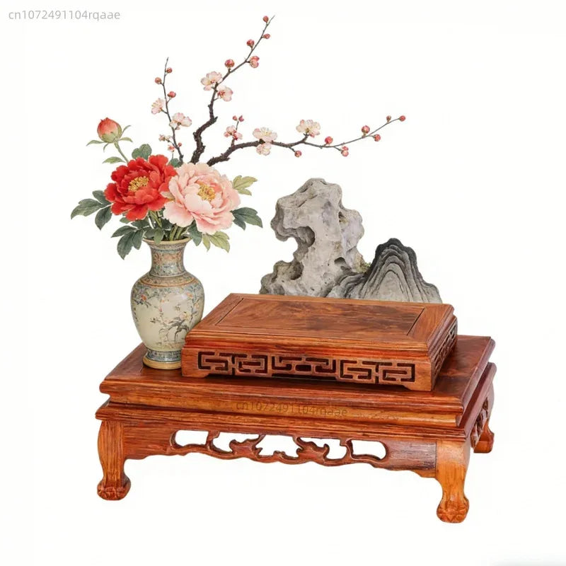Solid Display Stand Base Wooden Pedestal for Figurines Vase Bonsai Home Wedding Decor Display