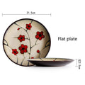 Japanese Floral Ceramic Tableware – Kiln-Glazed Bowls & Serving Plates