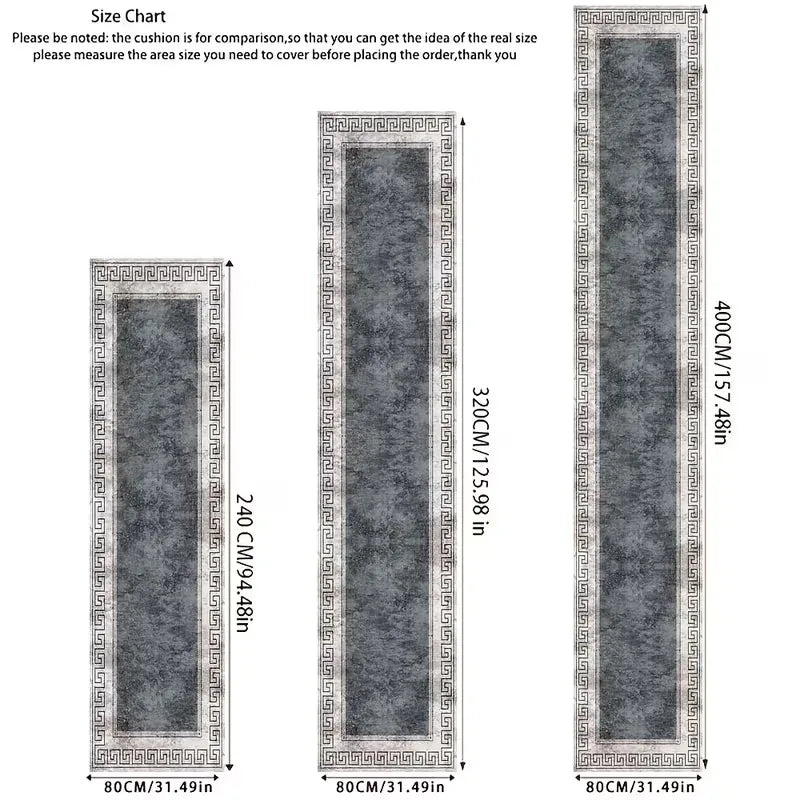 Vikama Minimalist Geometric Rug – Non-Slip & Stain-Resistant Hallway Runner & Doormat