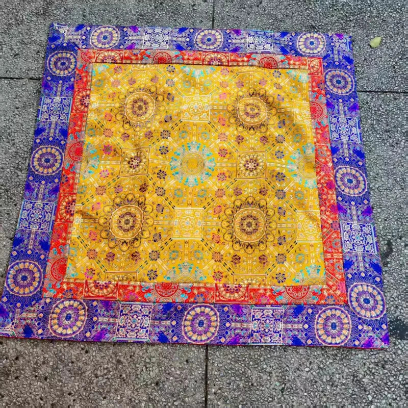 Tibetan Style Five-color Colorful Tablecloth Double-layer Thickened Table Mat Fabric Tablecloth Pattern Brocade Household Office