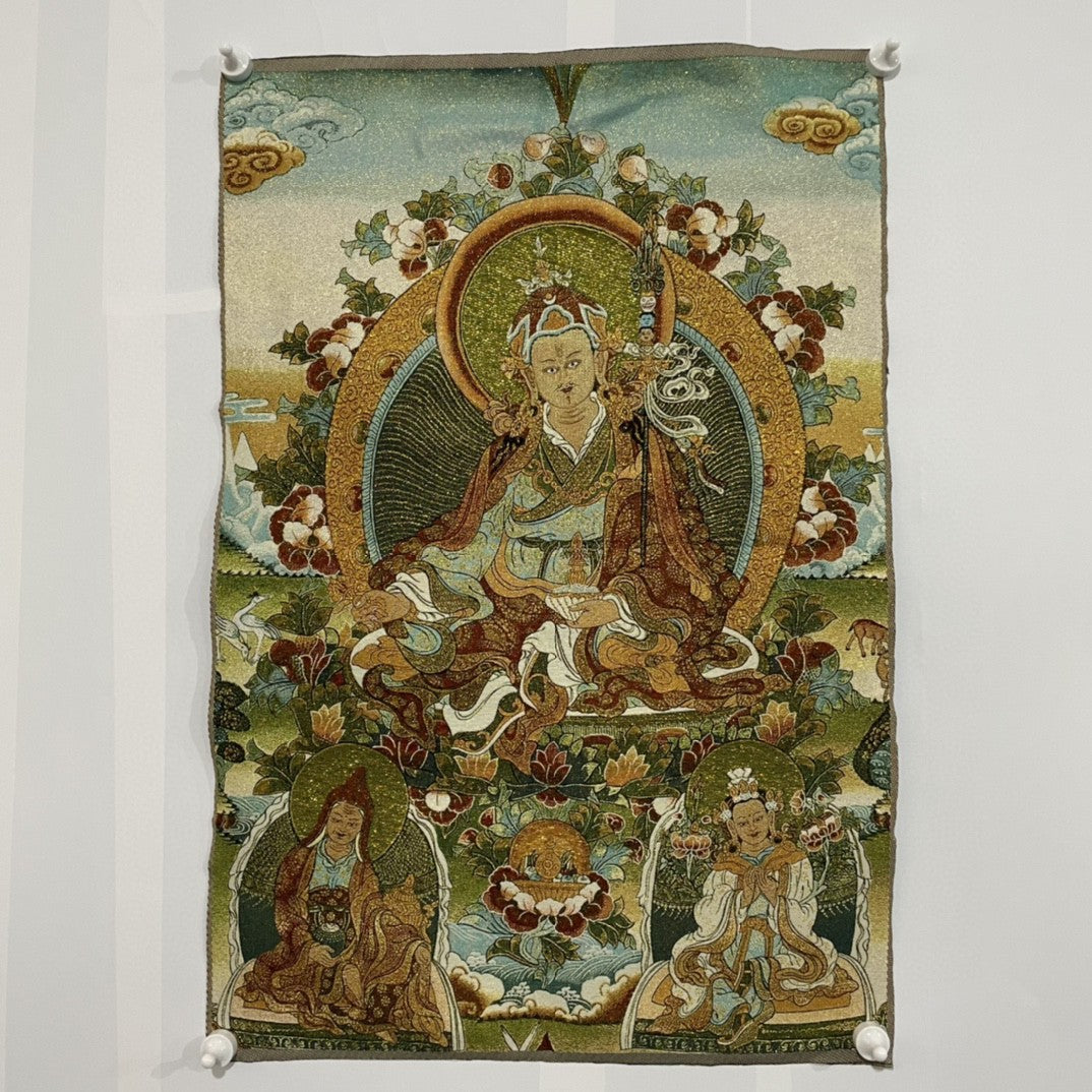 Tibetan Thangka Embroidered Silk Brocade Tapestry – Buddha Art