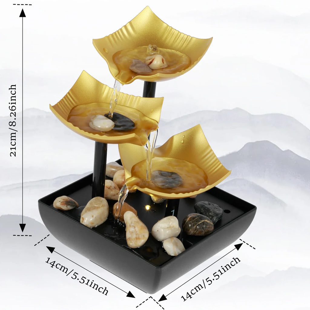 Tabletop Fountain Decor Water Landscape Ornament Attract Wealth Relax Zen Meditation for Table Office Home Bedroom Art Adornment