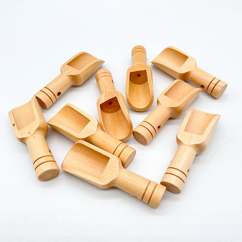 Chinese Solid Wood Bath Salts Camellia Wooden Spoon
