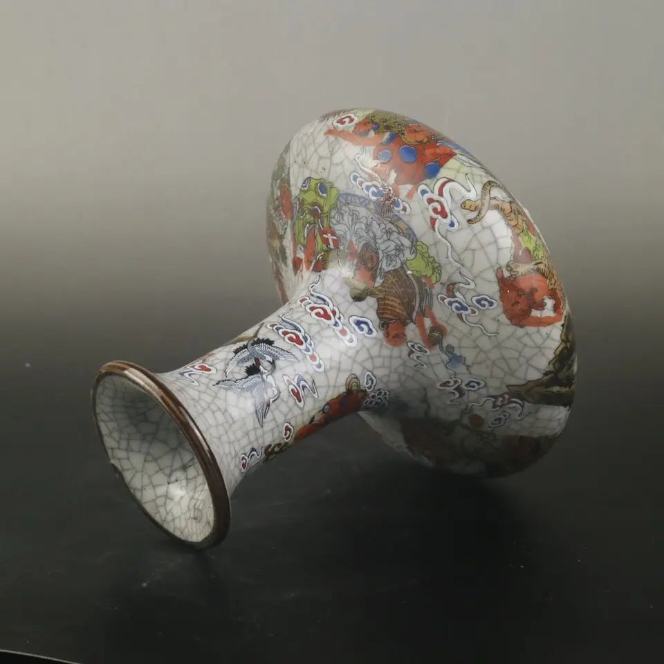 Qianlong Qing Dynasty Style Pastel 18 Buddhist Saints Flat Vase