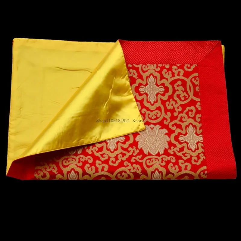 Tibetan Ethnic Style Brocade Tablecloth Home Interior Buddhist Hall Decoration Copy Scripture Cushion Cloth Religious Supplies