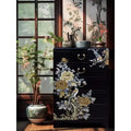 Yangzhou Hand-Painted Lacquer Floral & Bird Sideboard Cabinet