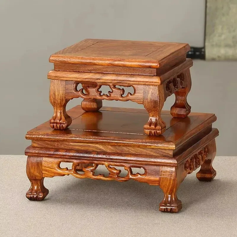Solid Display Stand Base Wooden Pedestal for Figurines Vase Bonsai Home Wedding Decor Display