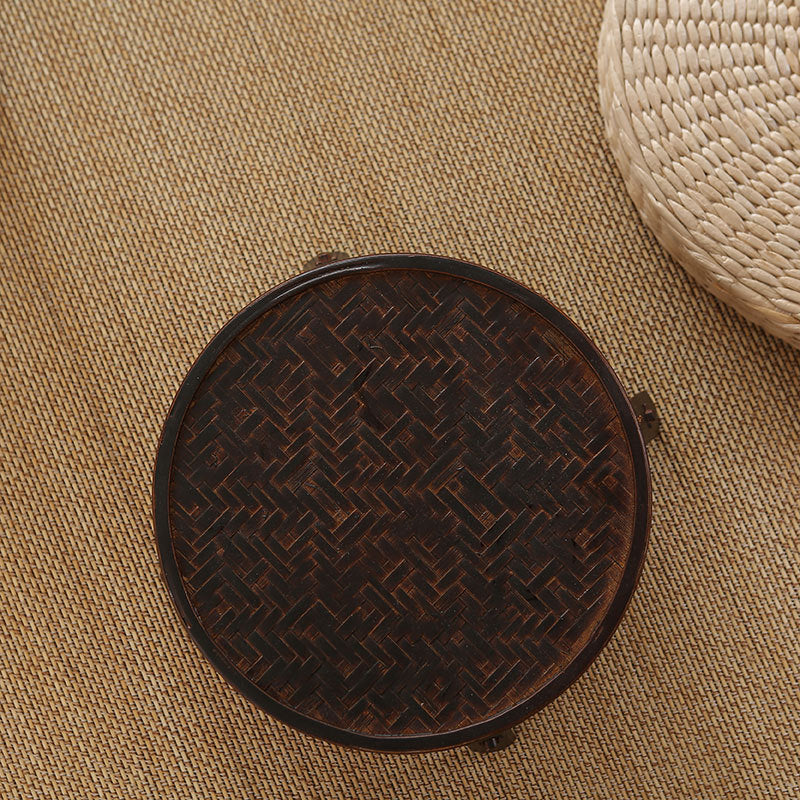 Vintage Style Bamboo Storage Basket Tea Tray