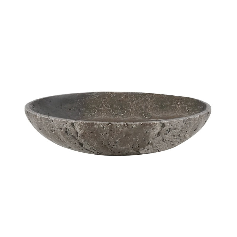 Modern Wabi-Sabi Silver Grey Travertine Tray