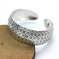 Tibetan-Style Silver Totem Bangle – Unisex Ethnic Cuff