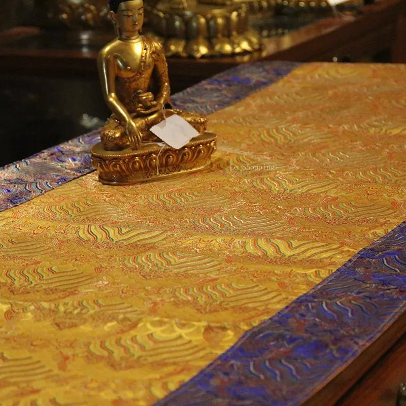 Tibetan Fabric Auspicious Cloud Pattern Long Table Tablecloth/Temple Offering Worship Buddha Decoration Double-layer Tablecloth