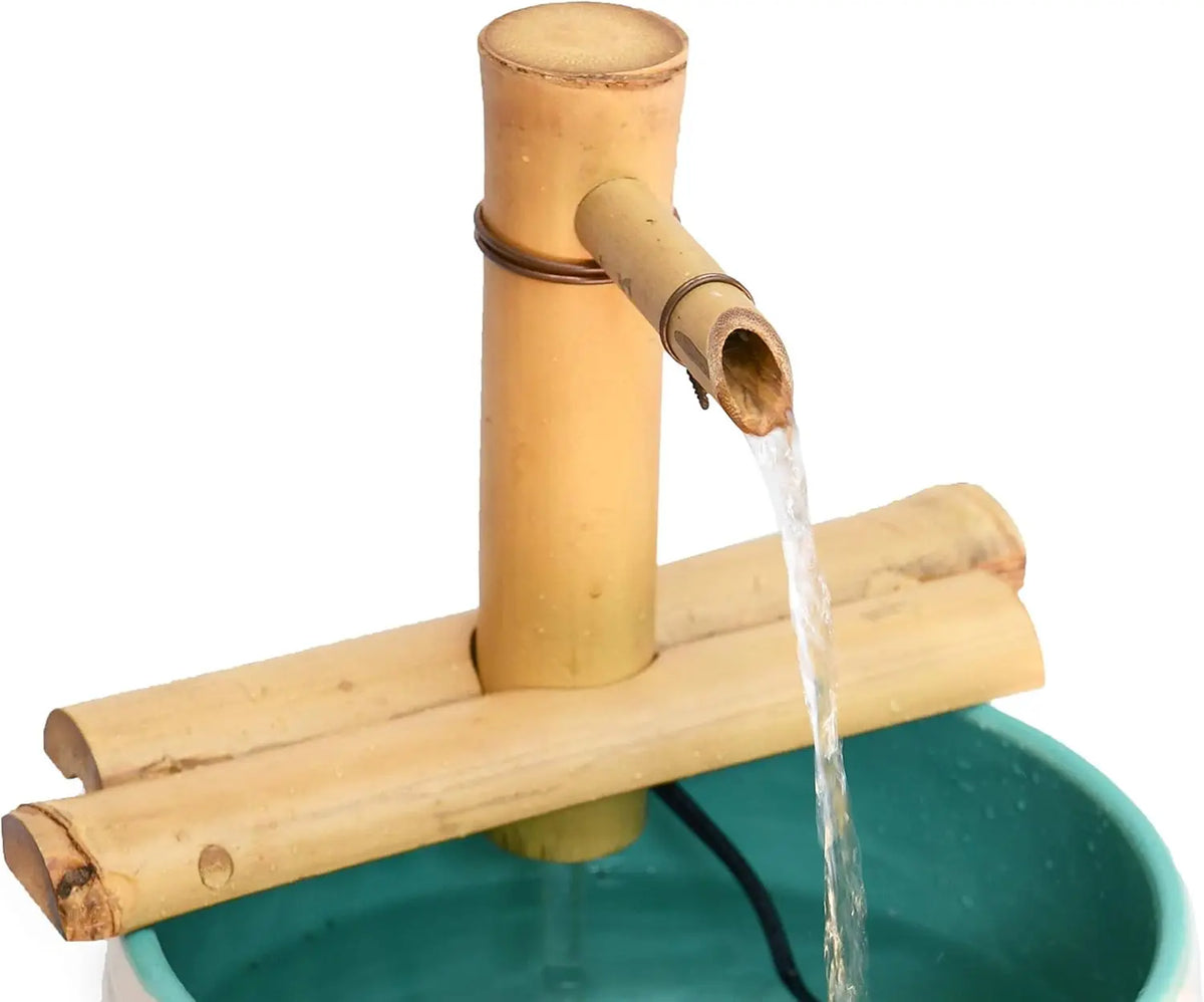 Adjustable Bamboo Zen Fountain Kit – Indoor/Outdoor Water Feature with Pump