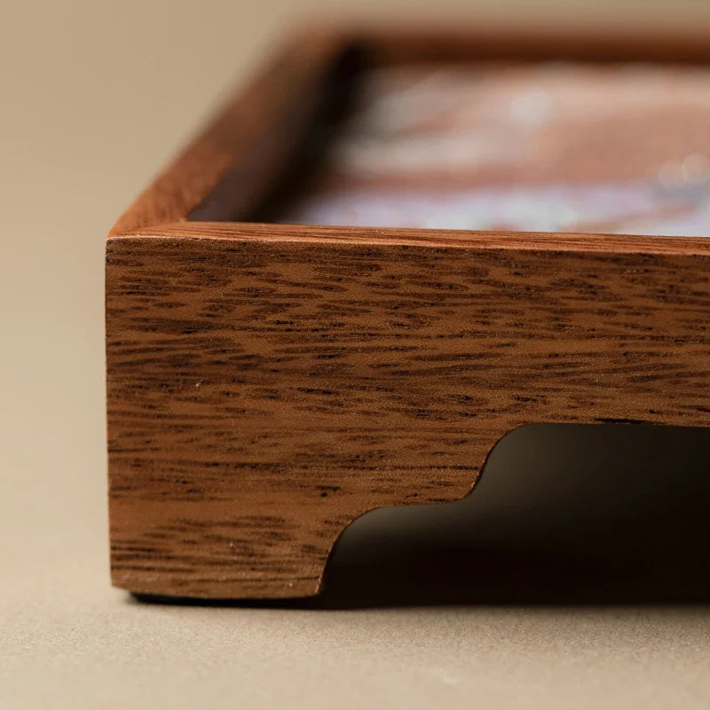 Japanese-style black walnut dried tea tray New Chinese Zen creative tea mat Wooden tray Complete set of small tea table