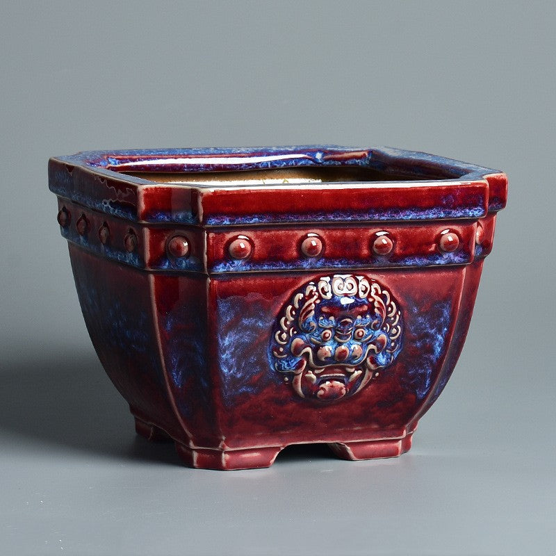 Clivia Kiln-Glazed Ceramic Indoor Flowerpot