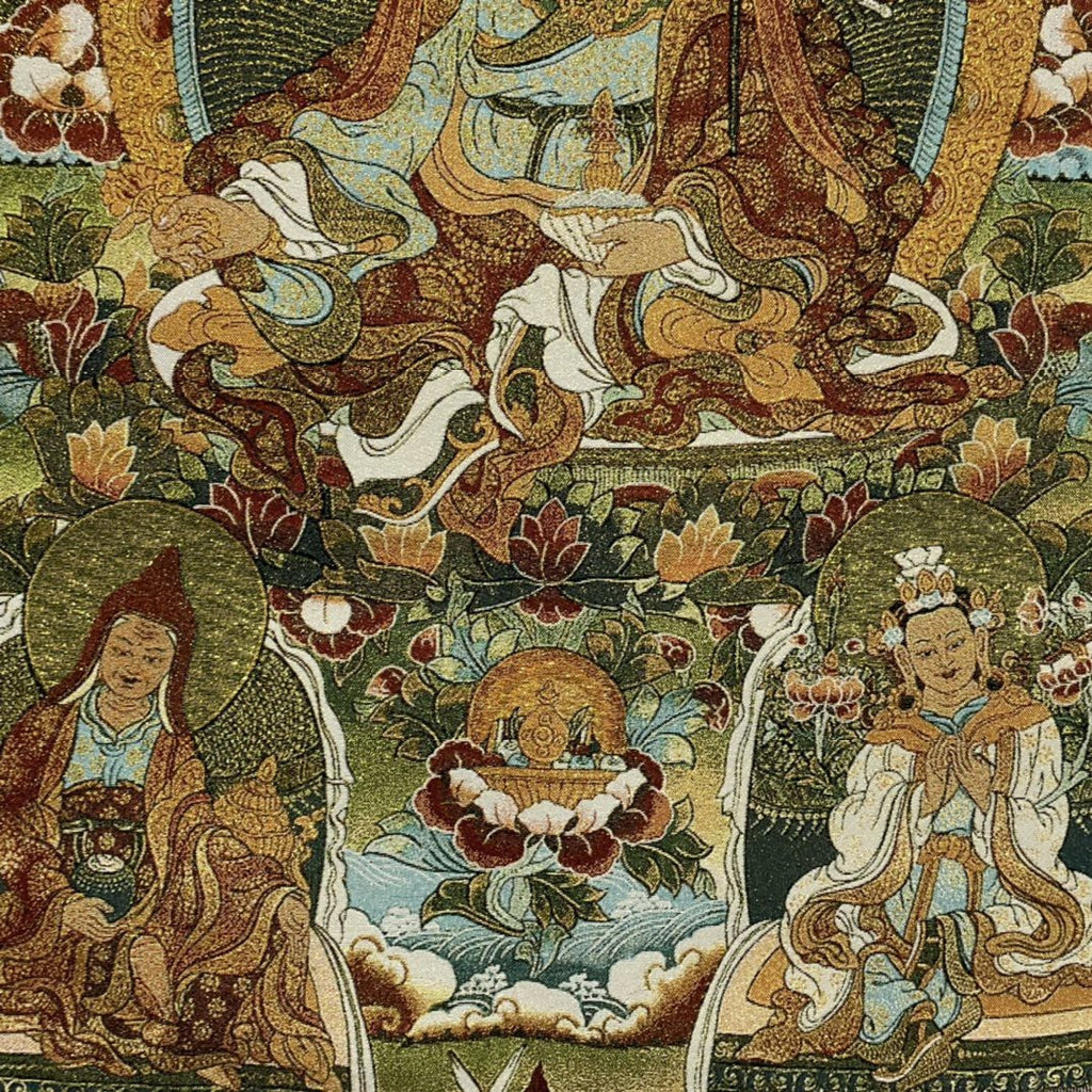 Tibetan Thangka Embroidered Silk Brocade Tapestry – Buddha Art