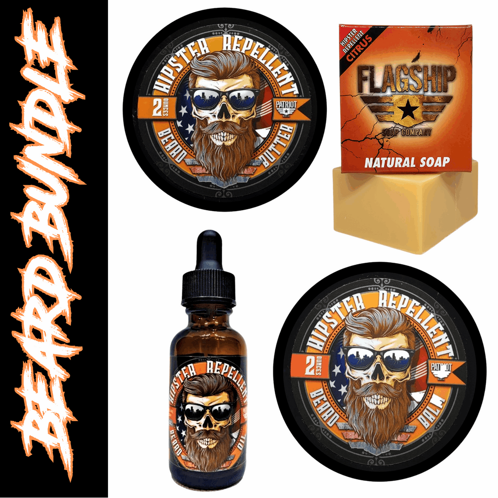 Hipster Repellent Beard Bundle Balm/Butter/Oil/Natural Soap