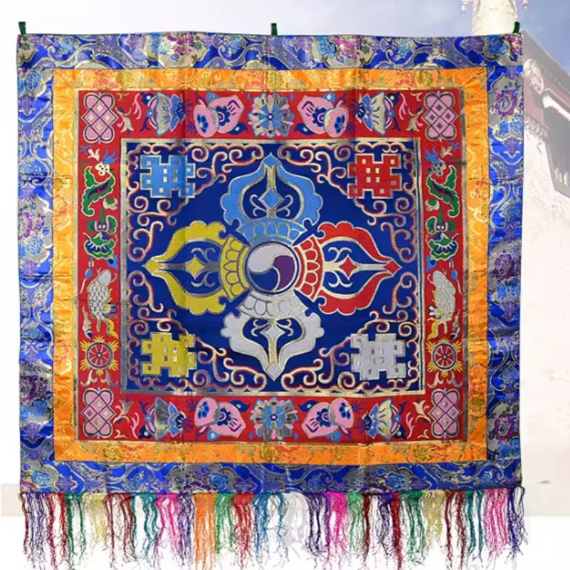 Handmade Embroidery Tablecloths Temples Buddhist Halls Homes Sacrificial Worshiping Buddha Decorative Tablecloths Door Curtain