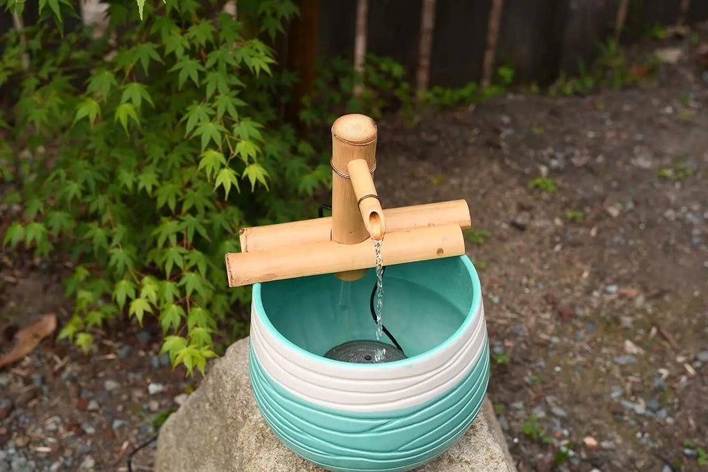 Adjustable Bamboo Zen Fountain Kit – Indoor/Outdoor Water Feature with Pump