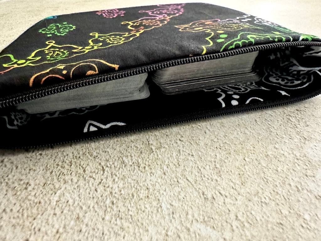 Rainbow Paisley Tarot Bag Zipper Pouch – Witchy Gift for Tarot & Oracle Card Readers