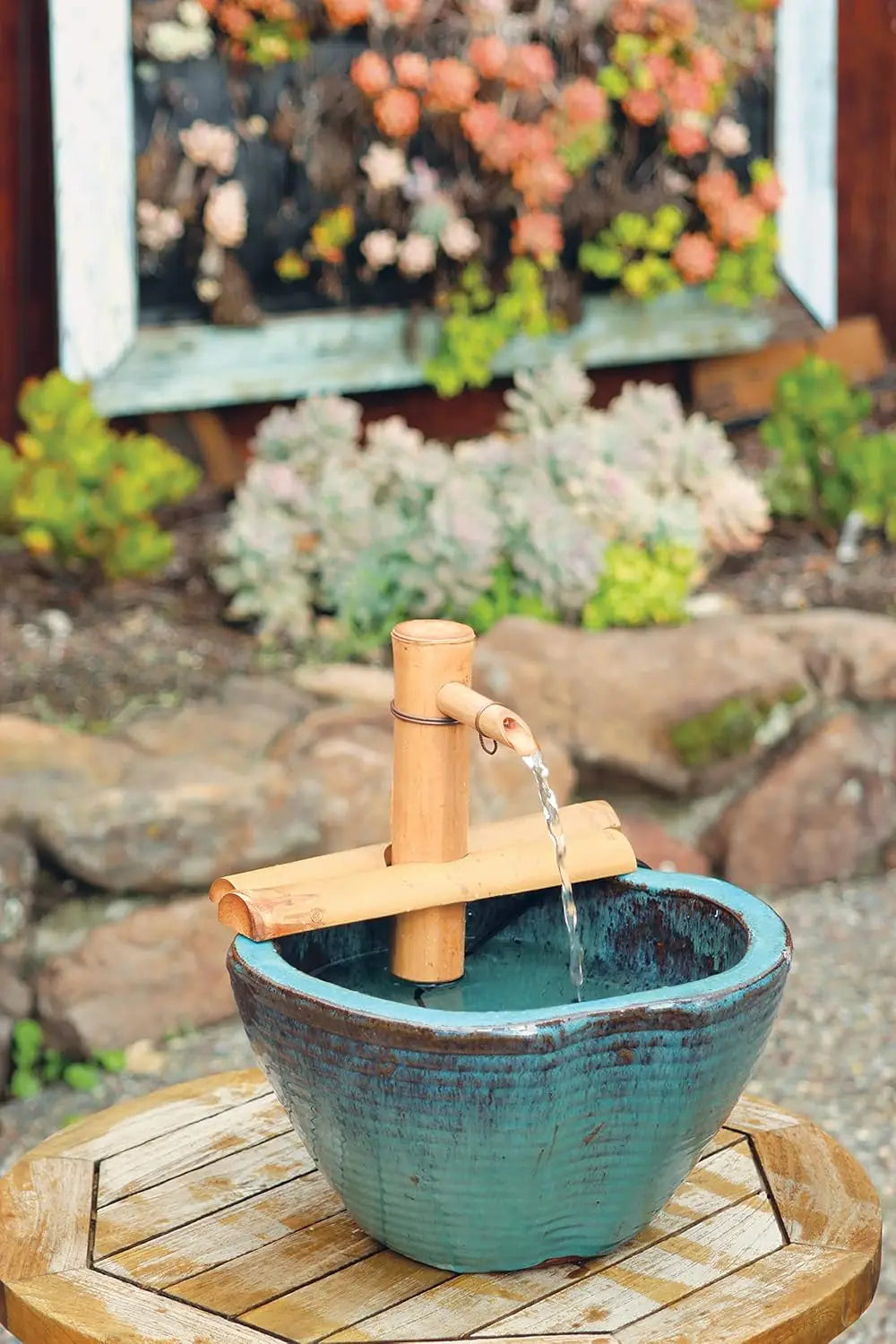 Adjustable Bamboo Zen Fountain Kit – Indoor/Outdoor Water Feature with Pump