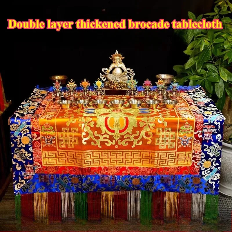 Tibetan Cross Vajra Embroidered Offering Cloth