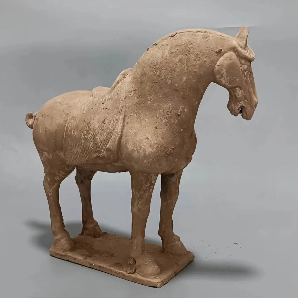 Likely Antique Tang Dynasty Pottery Horse – Warrior on Horseback
