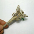 Handmade Silver Jade Butterfly Hairpin