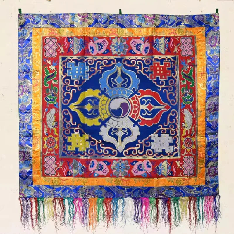Handmade Embroidery Tablecloths Temples Buddhist Halls Homes Sacrificial Worshiping Buddha Decorative Tablecloths Door Curtain