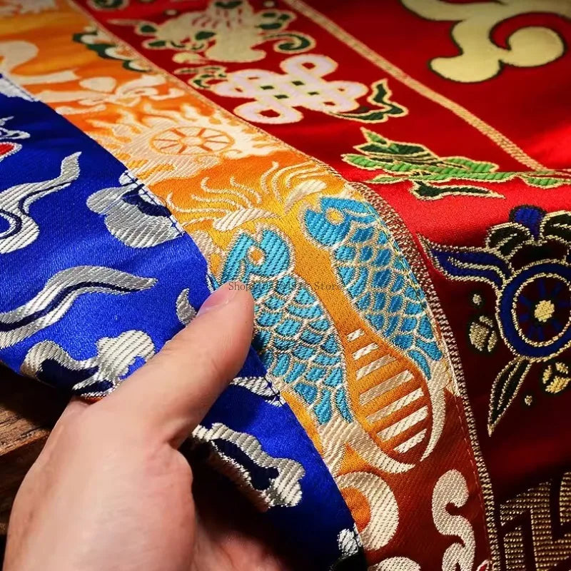 Tibetan Cross Vajra Embroidered Offering Cloth
