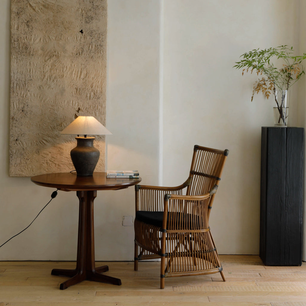 Southeast Asian Handmade Natural Rattan Single Chair – Wabi-Sabi Balcony Lounge Armchair