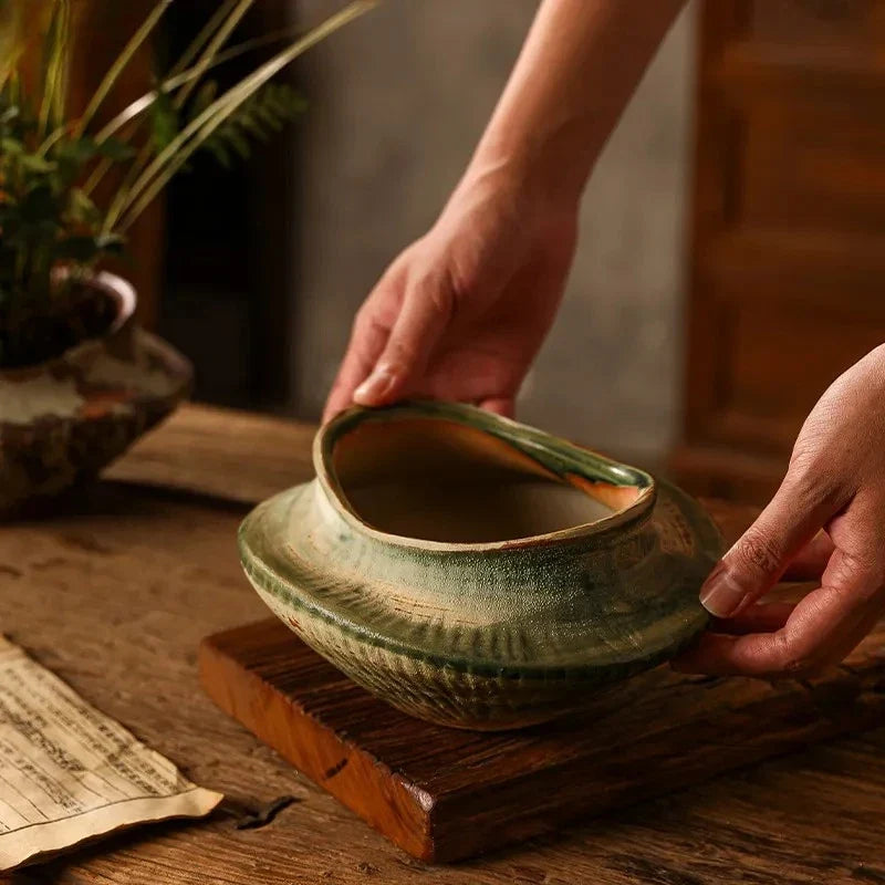 Wabi-Sabi Ceramic Ikebana Flower Vase & Centerpiece