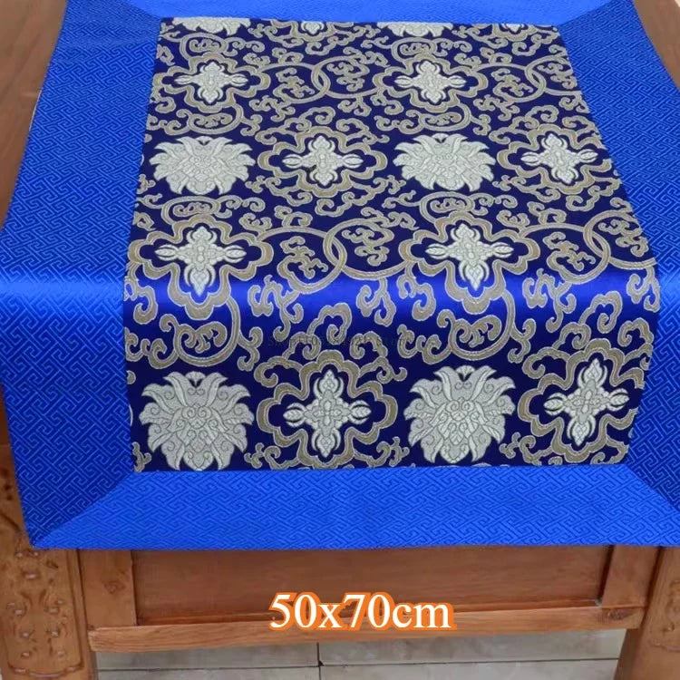 Tibetan Ethnic Style Brocade Tablecloth Home Interior Buddhist Hall Decoration Copy Scripture Cushion Cloth Religious Supplies