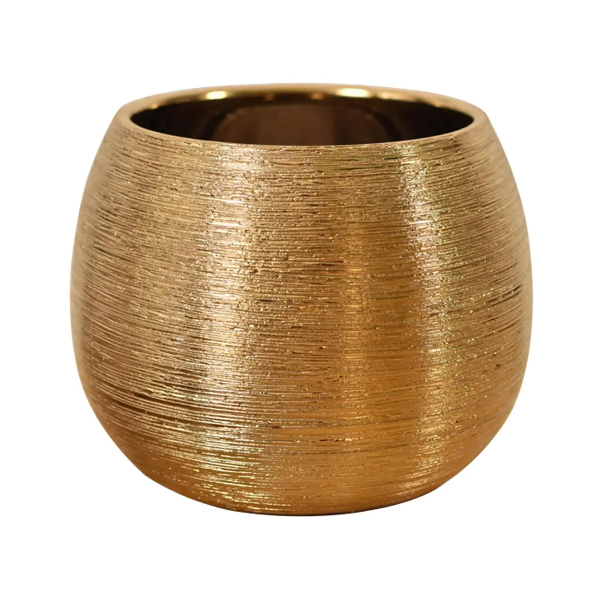 Ceramic Bowl Flowerpot & Houseplant Planter – Tabletop & Office Desk Container