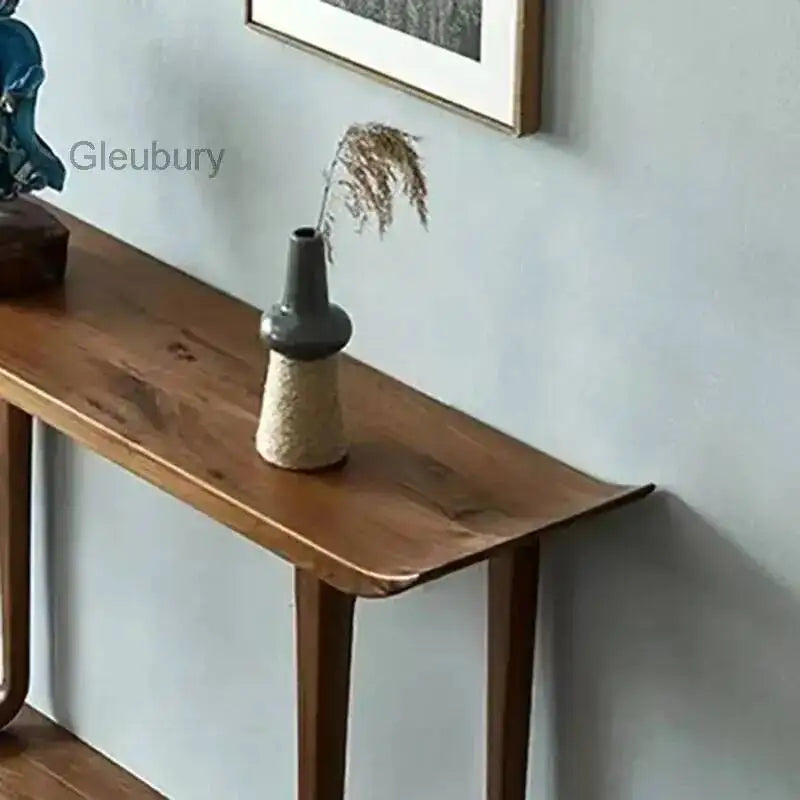 Chic Mid-Century Chinese Slender Console Table – Retro Entryway & Foyer Accent Table