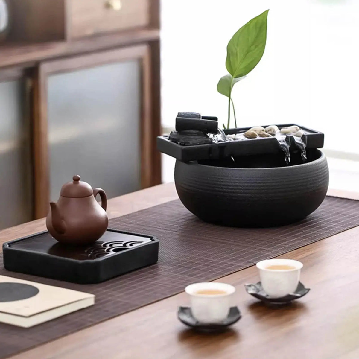 Tabletop Fountain Indoor Waterfall Vase Water Feature USB Powered