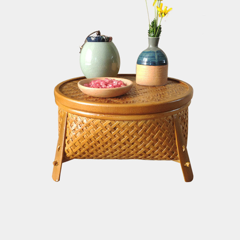 Vintage Style Bamboo Storage Basket Tea Tray