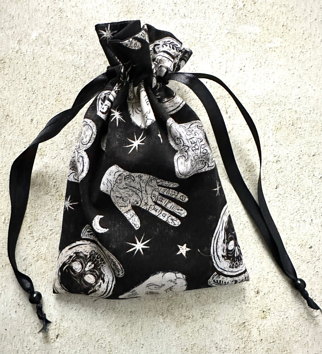 Witchy Tarot Card Drawstring Bag – Ouija Print Gift for Tarot Readers & Oracle Deck Lovers