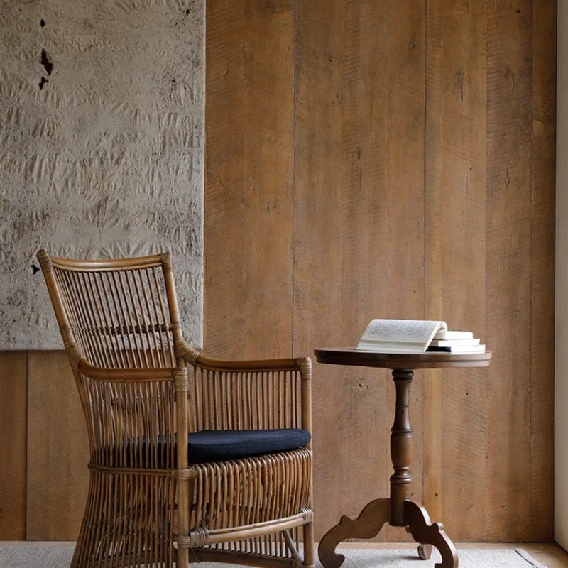 Southeast Asian Handmade Natural Rattan Single Chair – Wabi-Sabi Balcony Lounge Armchair