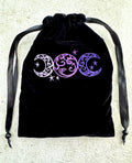 Triple Moon Velvet Tarot Bag with Drawstring – Witchy Gift for Tarot & Oracle Lovers