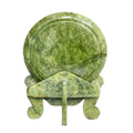 100% Natural Xinyi Jade Sculpture with Carved Dragon and Phoenix Design
