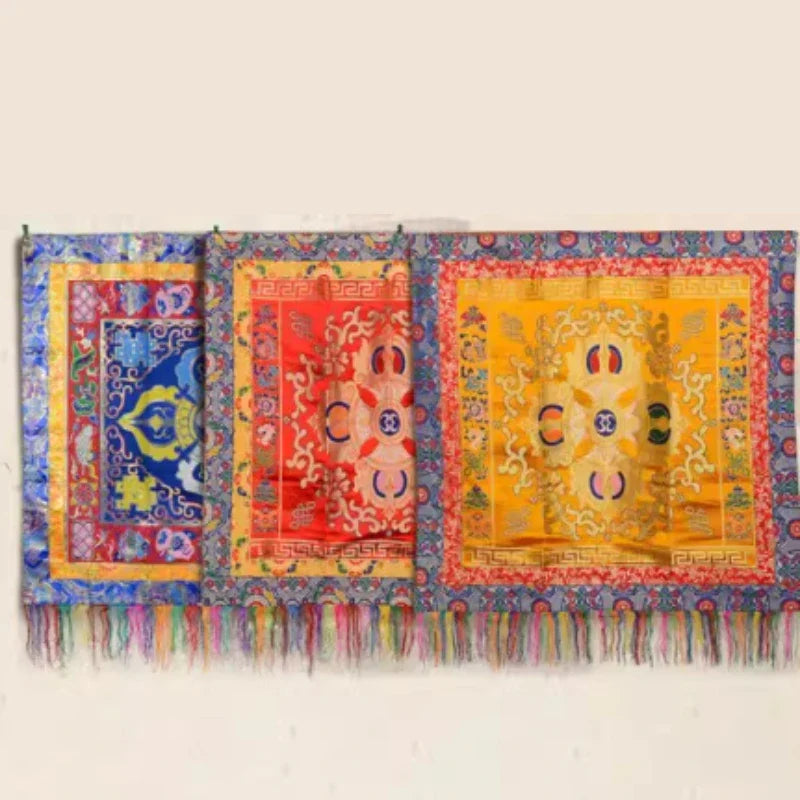 Handmade Embroidery Tablecloths Temples Buddhist Halls Homes Sacrificial Worshiping Buddha Decorative Tablecloths Door Curtain