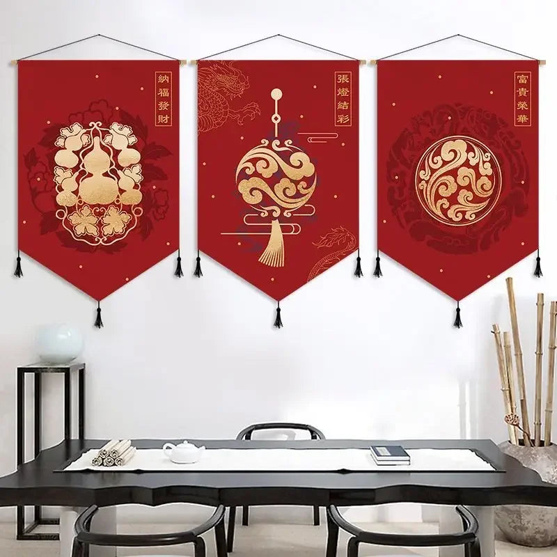 Chinese Style Scroll Wall Painting Living Room Decor Aesthetic Vintage Poster Home Decoration Picture Wall Art Poster