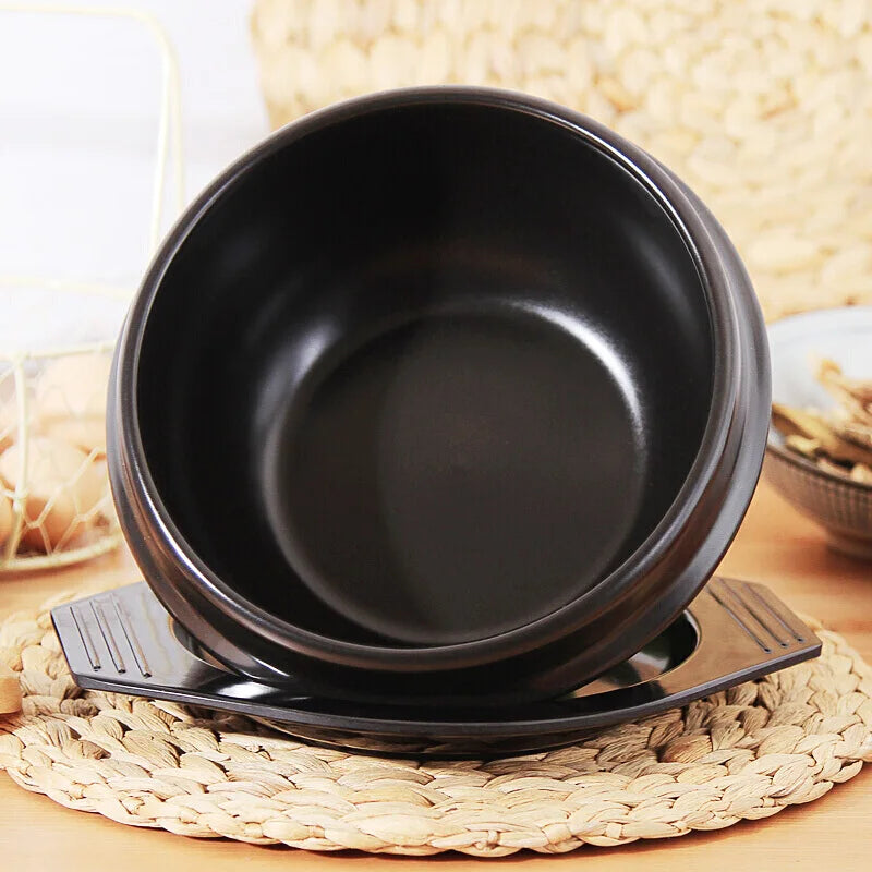 Classic Korean Dolsot Ceramic Stone Bowl Pot – Sizzling Bibimbap & Soup Cookware