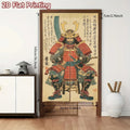 Japanese Samurai Warrior Armor Noren Curtain – Traditional Ukiyo-e Linen Door Divider