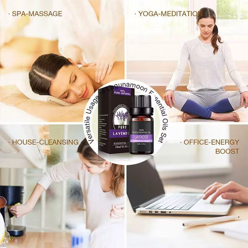 Best 6 Blends Essential Oils Set | Aromatherapy Diffuser Blends Oils for Sleep, Mood, Breathe, Temptation, Feel Good, Stress Relief