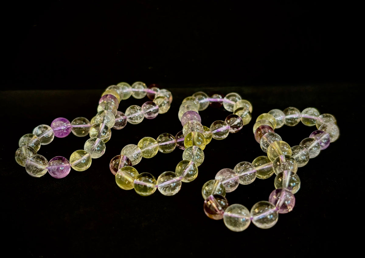 Ametrine Crystal Healing Stretch Bracelet for Intuition, Abundance & Harmony (8mm)