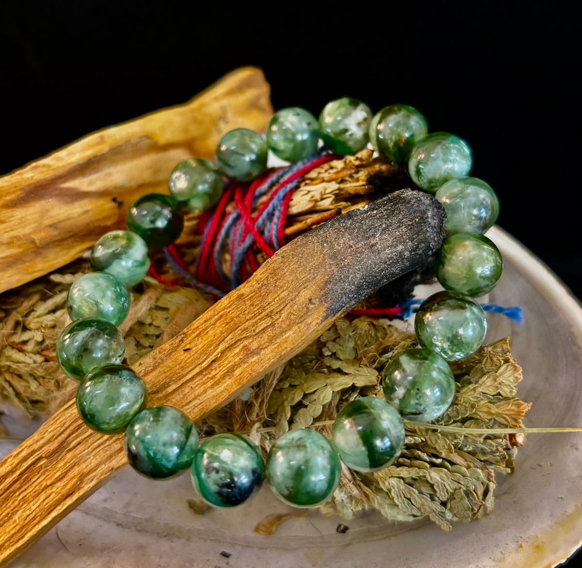 Green Lepidolite Mica Gemstone Bracelet — Peace, Heart Renewal & Emotional Balance